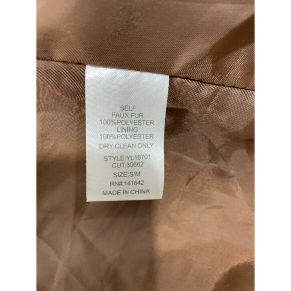 YA Los Angeles Small / Medium (S/M) Faux Fur Vest Jacket Loop Hook Closure - Picture 3 of 10